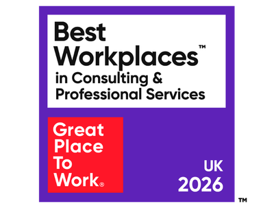 Best Workplaces in Consulting & Professional Services – Great Place To Work UK 2026 badge